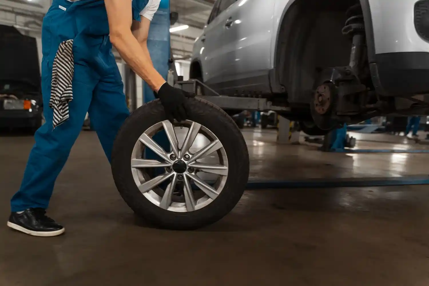 Wheel prepared for professional tyre service